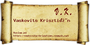 Vaskovits Krisztián névjegykártya